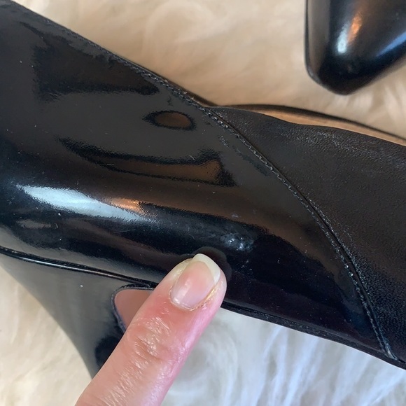 EVAN Picone Black Patent Feather Construction Pointed toe Pump Size 10 - Picture 11 of 15